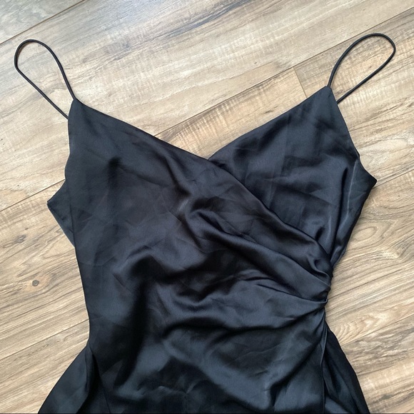 [ Sold ] Nasty Gal Satin V Neck Wrap Maxi Dress - Picture 6 of 8